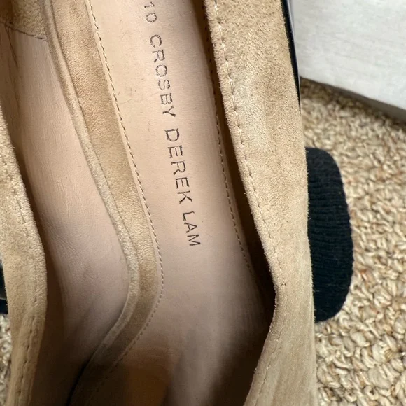 10 Crosby Derek Lam Tan and Black Wedges - Picture 2 of 6